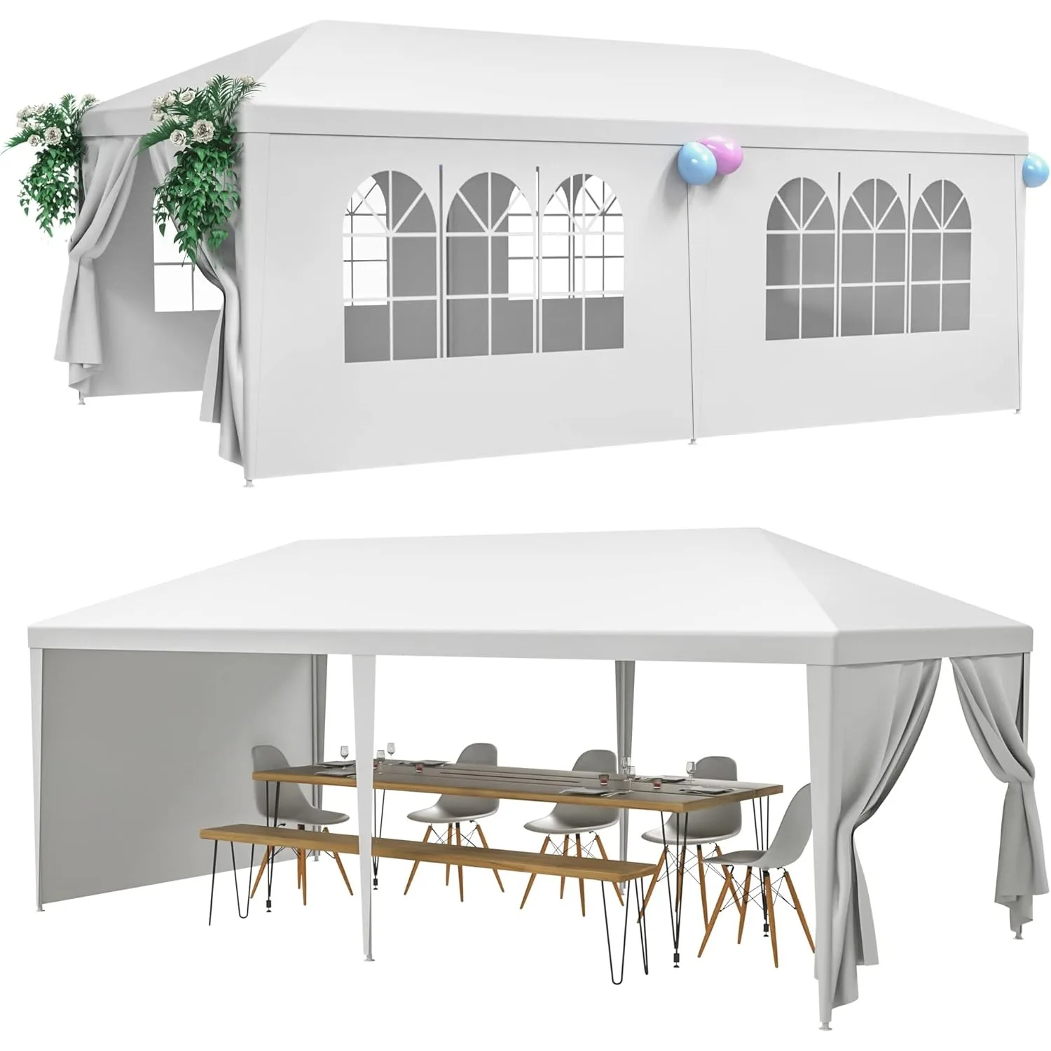 

10'x20' Outdoor Canopy Tent Camping Gazebo Storage Shelter Pavilion Cater for Party Wedding Events BBQ