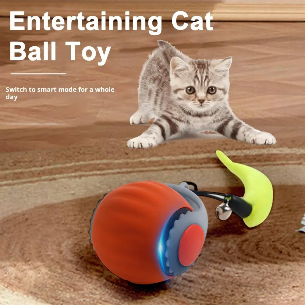 Interactive Cat Toy Ball Self-Rolling Cat Ball Adjustable Electric Touch Motion Activated Rolling Ball Anti-bite Cat Toy