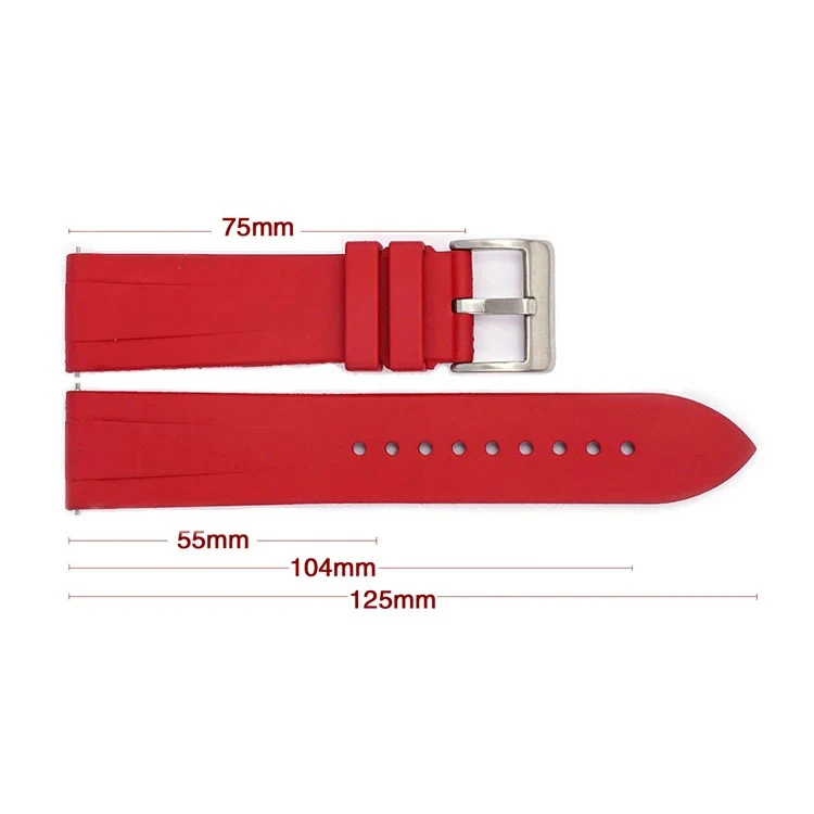 Fluoro Rubber Strap Sport Waterproof Stainless Steel Buckle Quick Release FKM Replace Watch Band Belt for Men Women 20mm 22mm