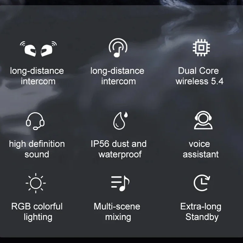 Y20 Pro 1/2x Motorcycle Intercom Headset Helmet BT 5.4 Intercommunicator 300M FM Radio Hands-free Call Music Sharing Interphone