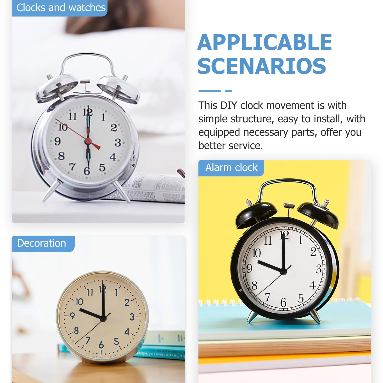 

1Set Wall Clock Movement Replacement DIY Mechanism Kit Durable Plastic Repair Parts Easy to Install Clock Movement Mechanism