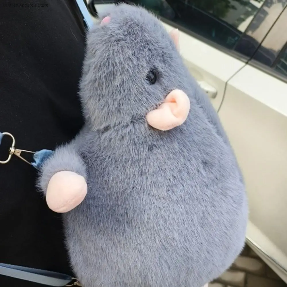 

Мягкий рюкзак с цветочной веткой и крысами, большая вместимость, школьная сумка с рисунком животного из мультфильма, реалистичный дизайн, серо-коричневый цвет, рюкзак с мышью