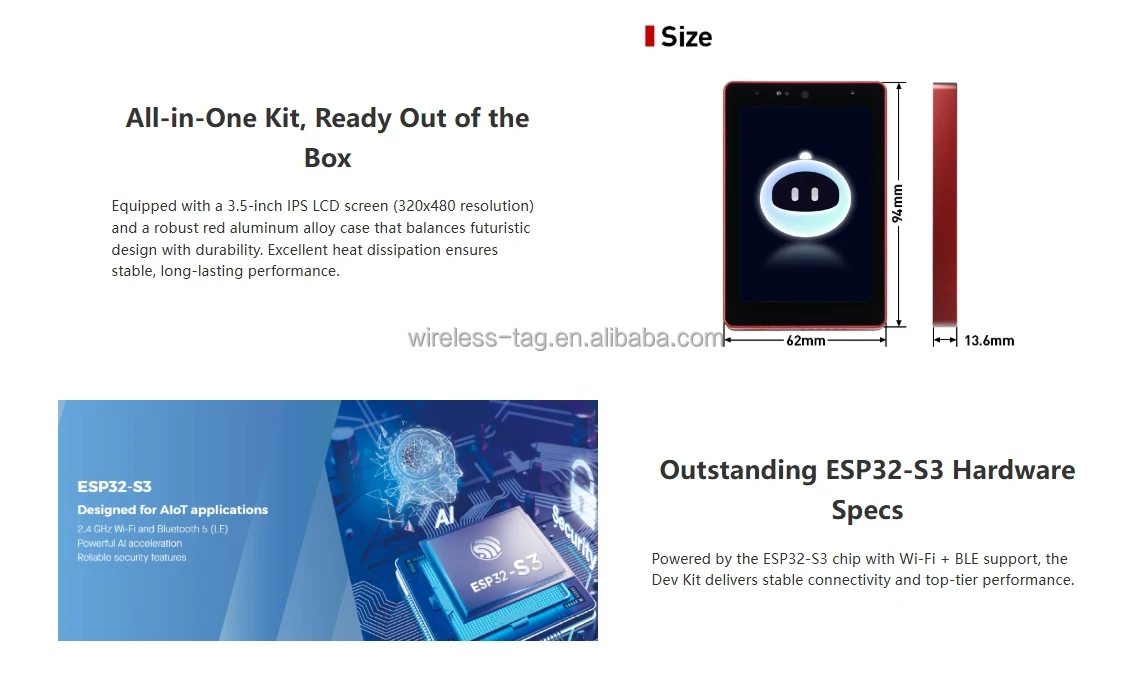 ESP32 Agent Dev Kit مع ESP32-S3 Wifi Ble 3.5 بوصة Esp32 عرض شاشة Lcd جلب نماذج LLM لأجهزة DIY طقم سطح المكتب AI #4