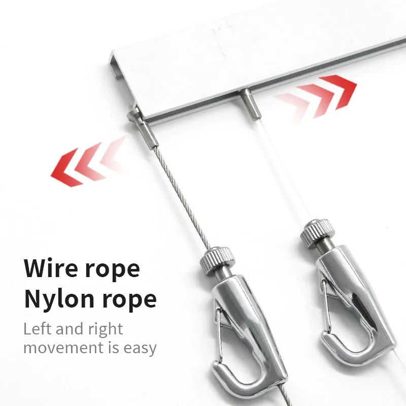 4kit Stainless Steel Wire T-shaped Nylon Snake Ropes Cable Sling With Adjustable Hook Light Photo Lifting Suspension Accessories