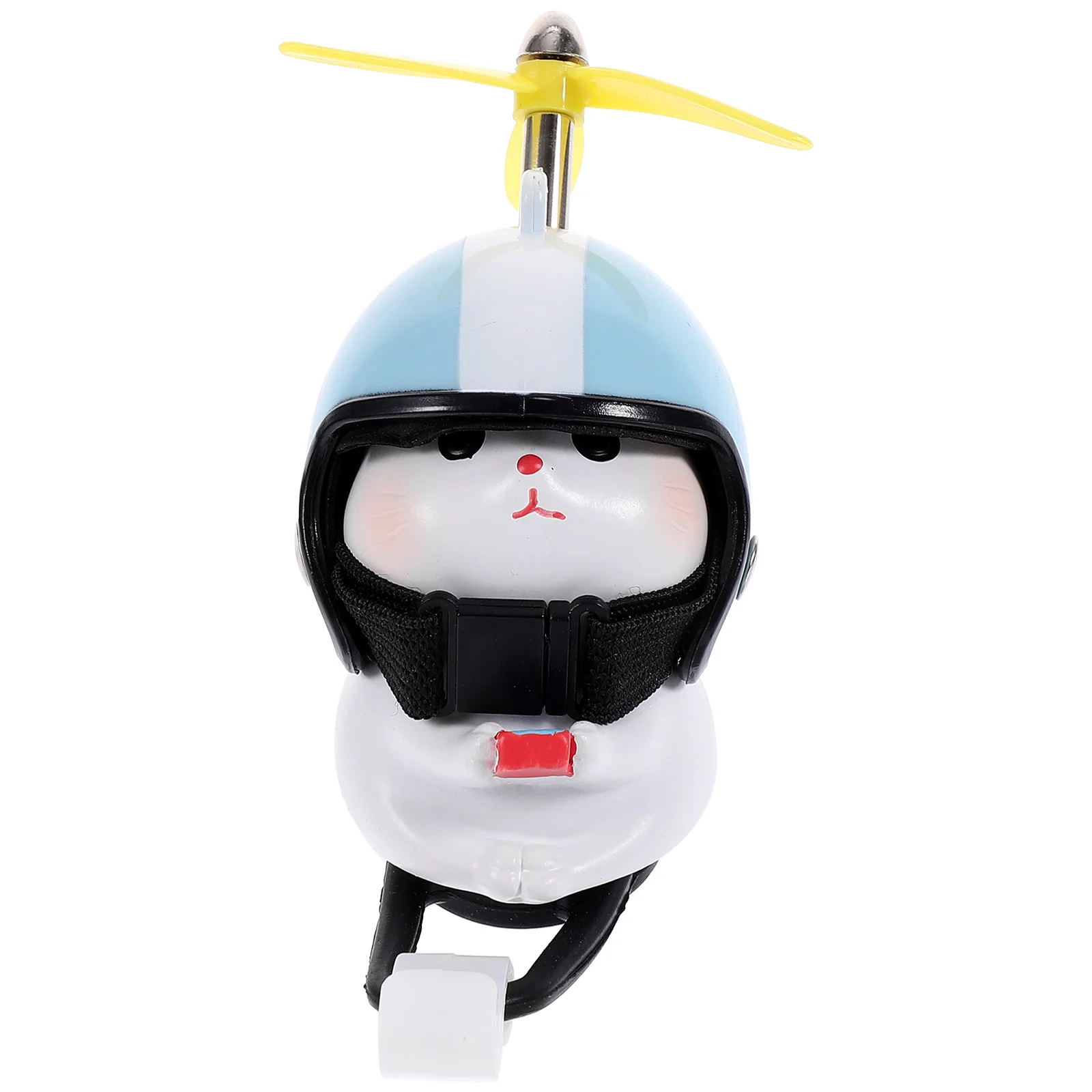 Cat Ornaments Motorcycle Bike Decoration with Propeller Bells Car Accessories Resin Toy Child