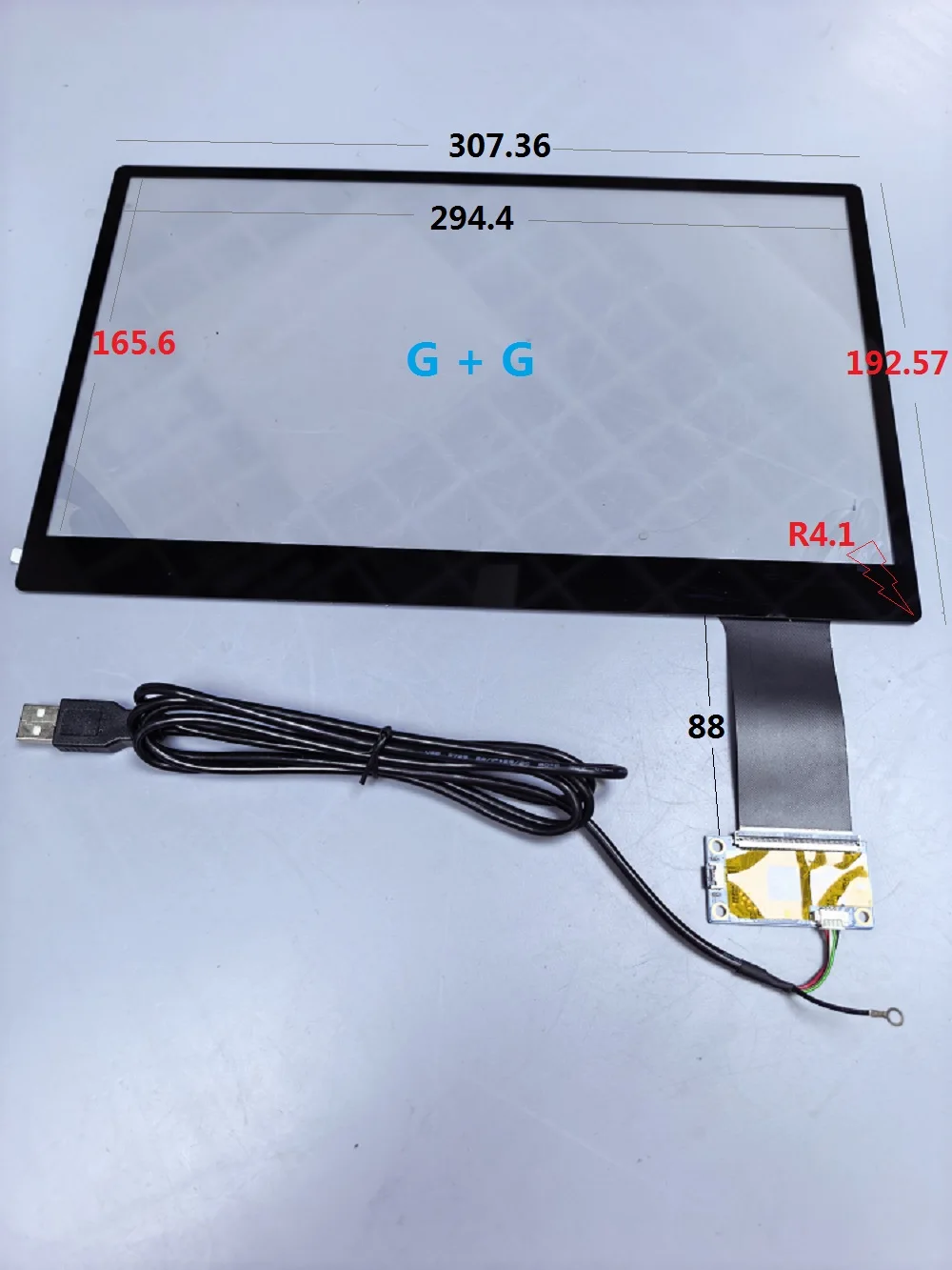 

13.3-inch capacitive touch screen R4 wide-edge tempered glass panel GG structure USB universal plug-and-play