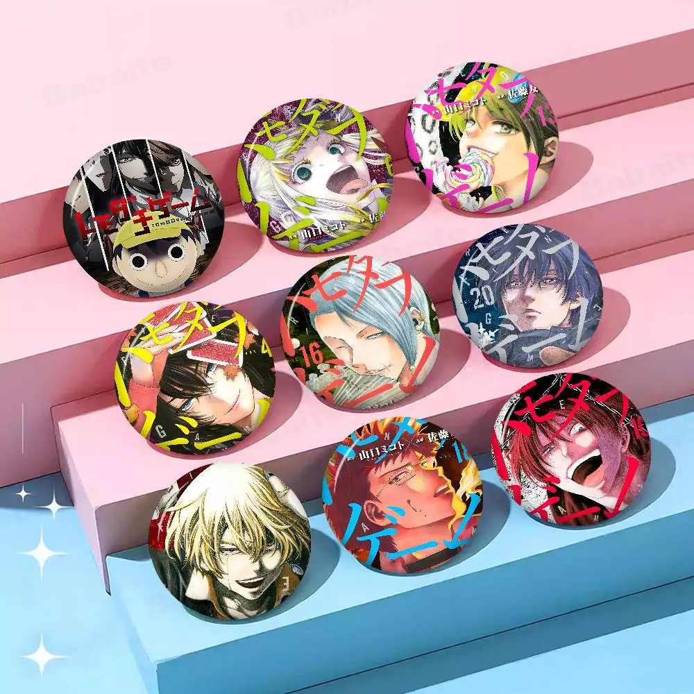 Juego de animación japonesa Tomodachi, Pin de botón suave, icono impreso brillante, regalo para amigos, insignia, broche para Collar, Pin de solapa de Metal