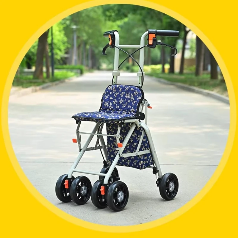 

Легкая портативная складная тележка-роллатор для пожилых людей весом 4 кг, инвалидная коляска-роллатор для пожилых людей