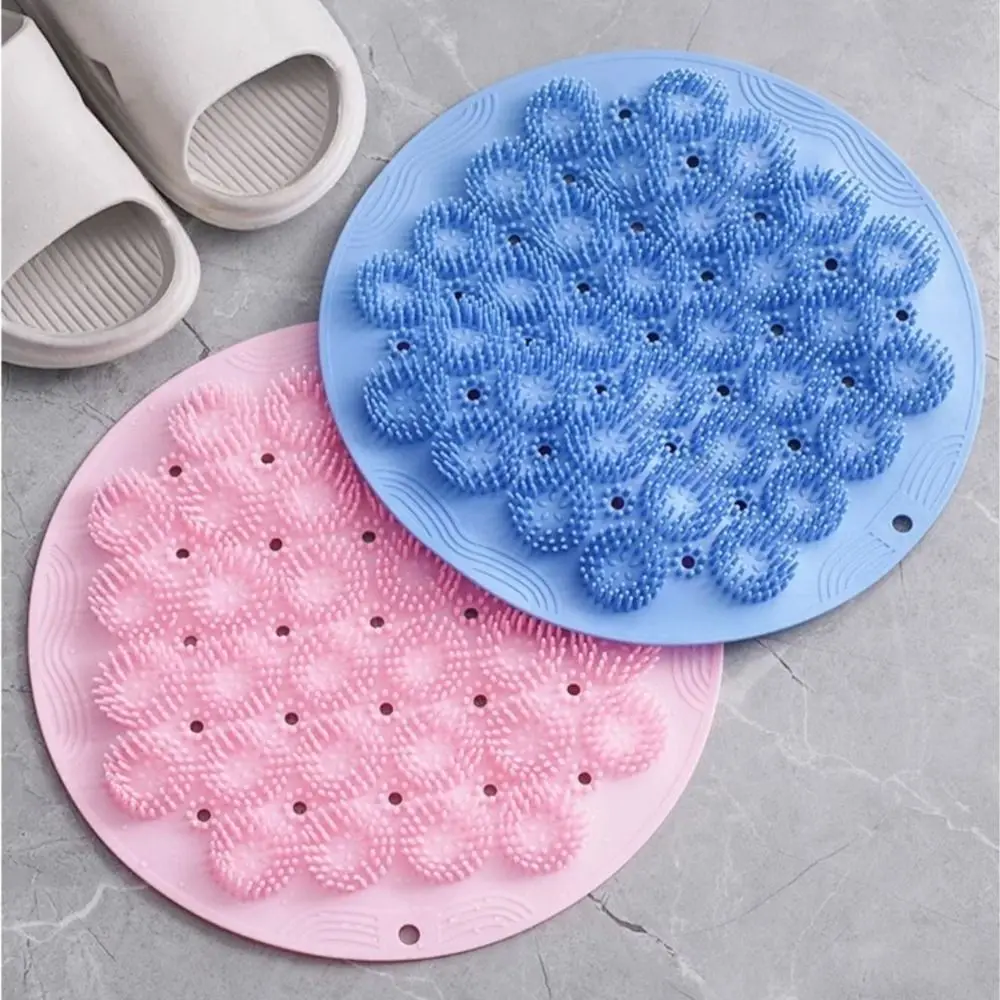 

Solid Color Back Scrubber Multifunction TPR Back Massage Cleaning Brush Convenient Feet Wash Exfoliating Brush Mat Shower