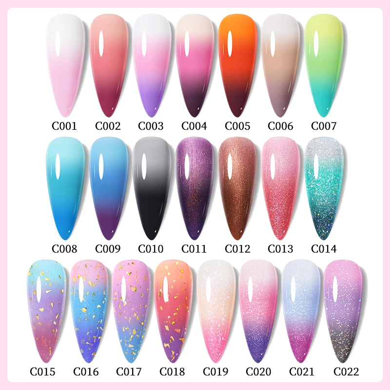 UR SUGAR Thermal Gel Nail Polish 7ml Glass Bottle Semi Permanent Temperature Color Changing Glitter Soak Off UV Nail Art Varnis