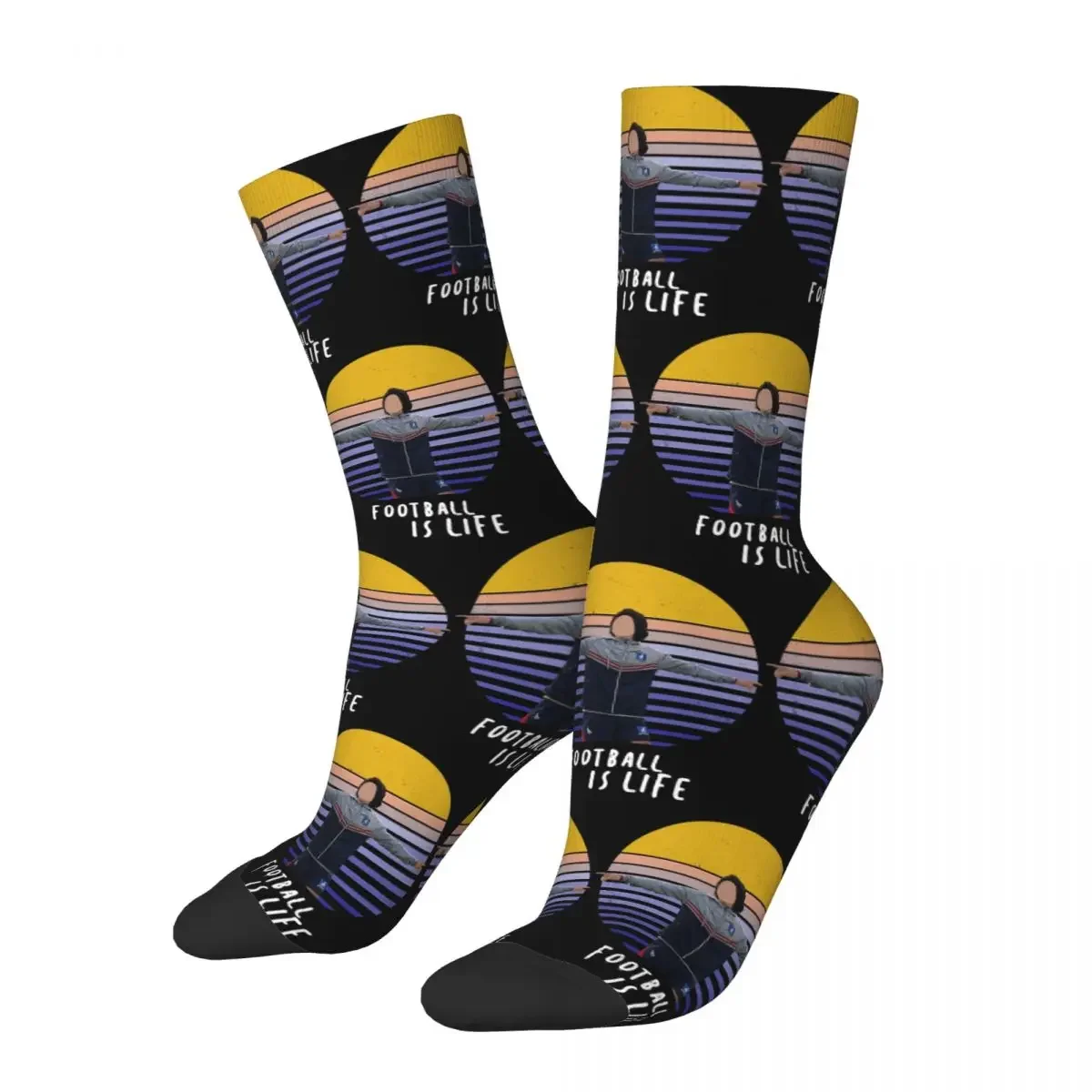 Football Is Life Vintage Sunset Socks High Quality Stockings All Season Long Socks Accessories for Man Woman's Birthday Present