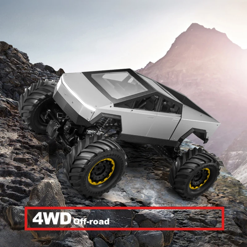1:10 rueda grande 4WD RC camión de escalada de juguete 2,4G iluminación LED todo terreno coche todoterreno aleación Control remoto camioneta modelo