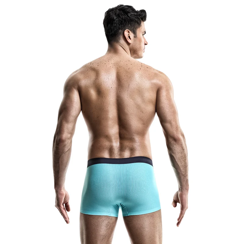Underwear Men's Ice Silk Personality Youth Trend Summer Boxer Briefs Ultra-Thin Seamless Breathable Antibacterial Boxer Briefs