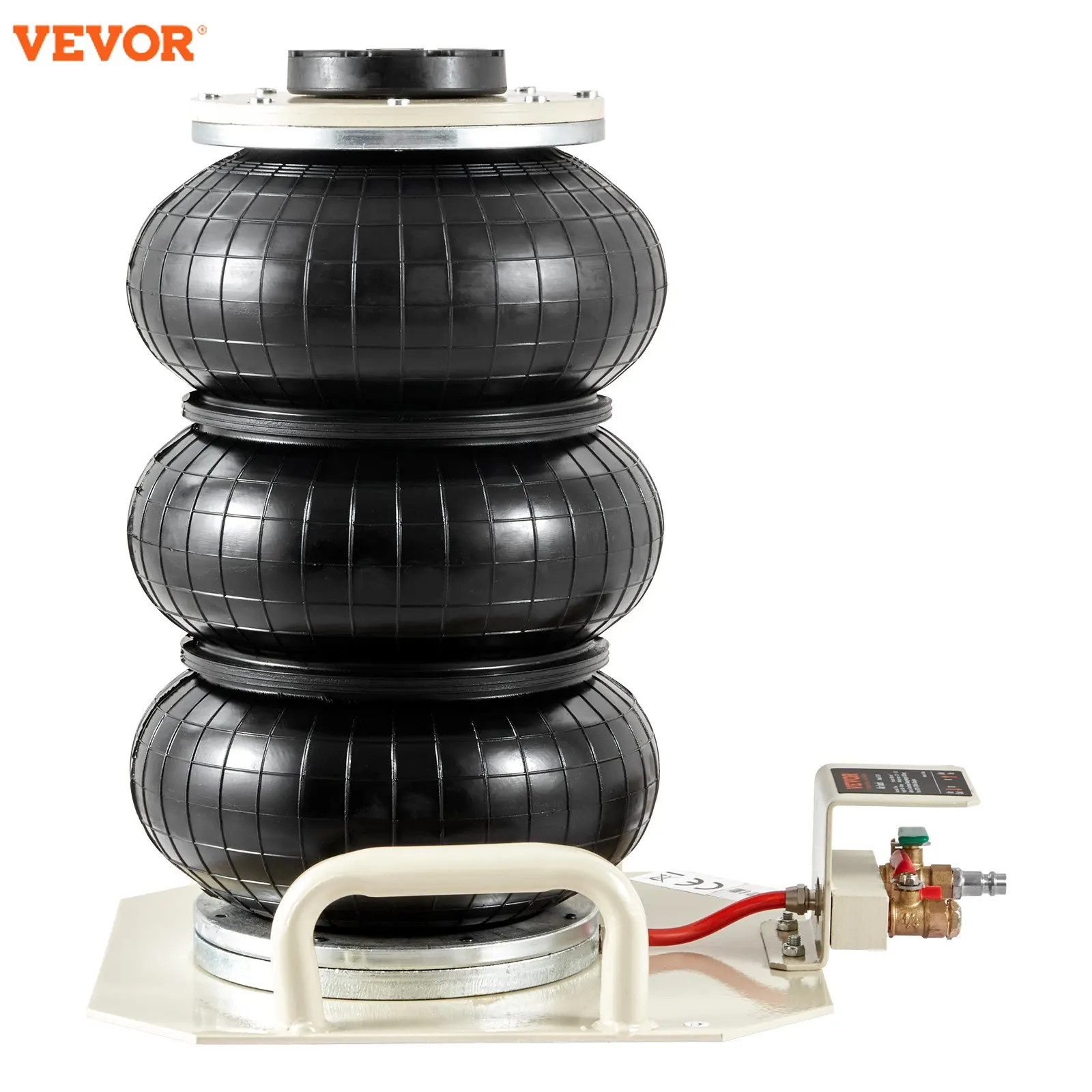 VEVOR Air Jack 3 Ton/6600 lbs Triple Bag Air Jack, Airbag Jack with Six Steel Pipes Pneumatic Jack for Car, Garage, Repair