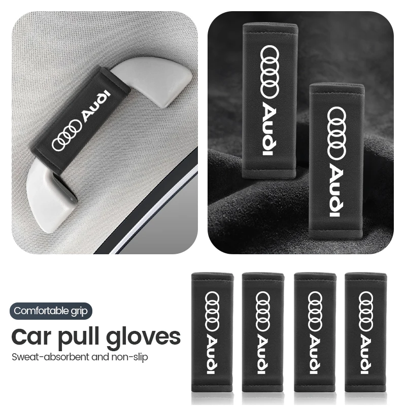 2Pcs Car Interior Handle Protect Cover Roof Pull Gloves For Audi A4 B5 B6 A3 A5 A6 C6 C5 A1 A7 A8 Q2 Q3 Accessories