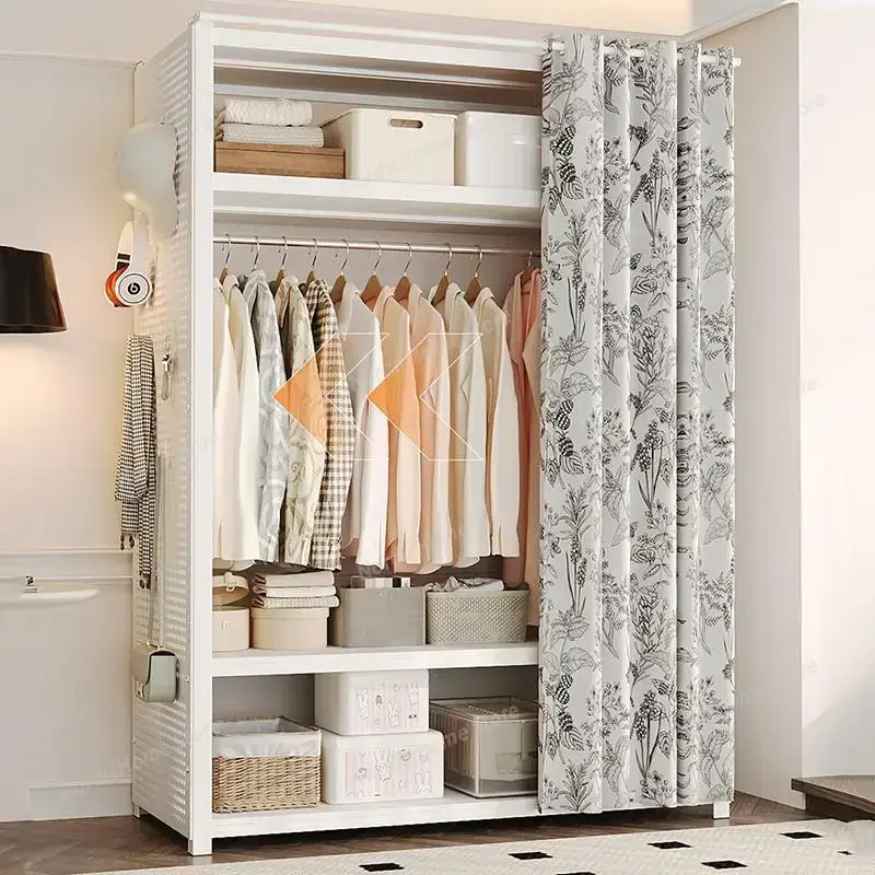 

Storage Organizer Wardrobe Bedroom Clothes Cupboard Simple Open Partitions Cabinet Closet Shelf Guarda Roupa Home Furniture