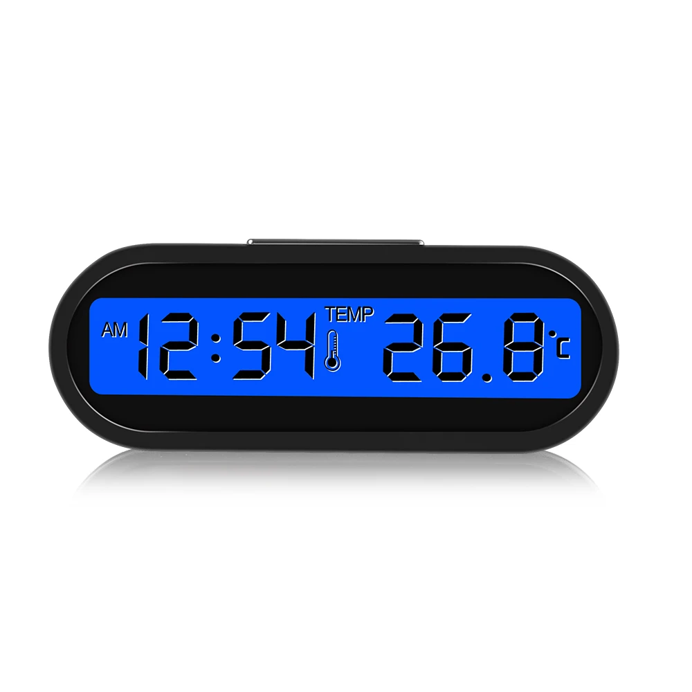 Car Clock Digital Thermometer Time Watch 2 In 1 Auto Clocks Luminous LCD Backlight Digital Display Car Styling Accessories