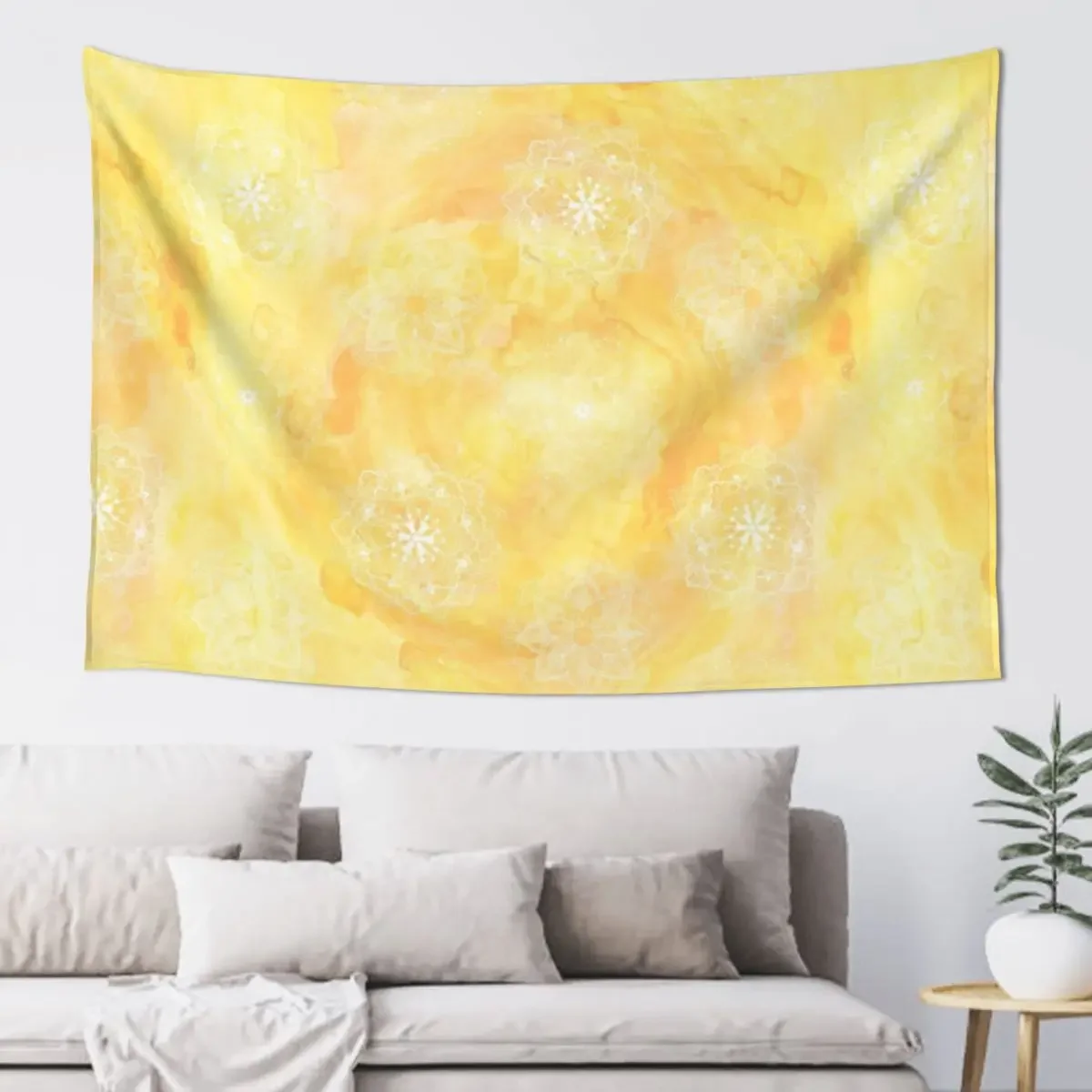 

Watercolor Mandalas Pattern - Yellow Tapestry Tapete For The Wall Home Decor Accessories Tapestry