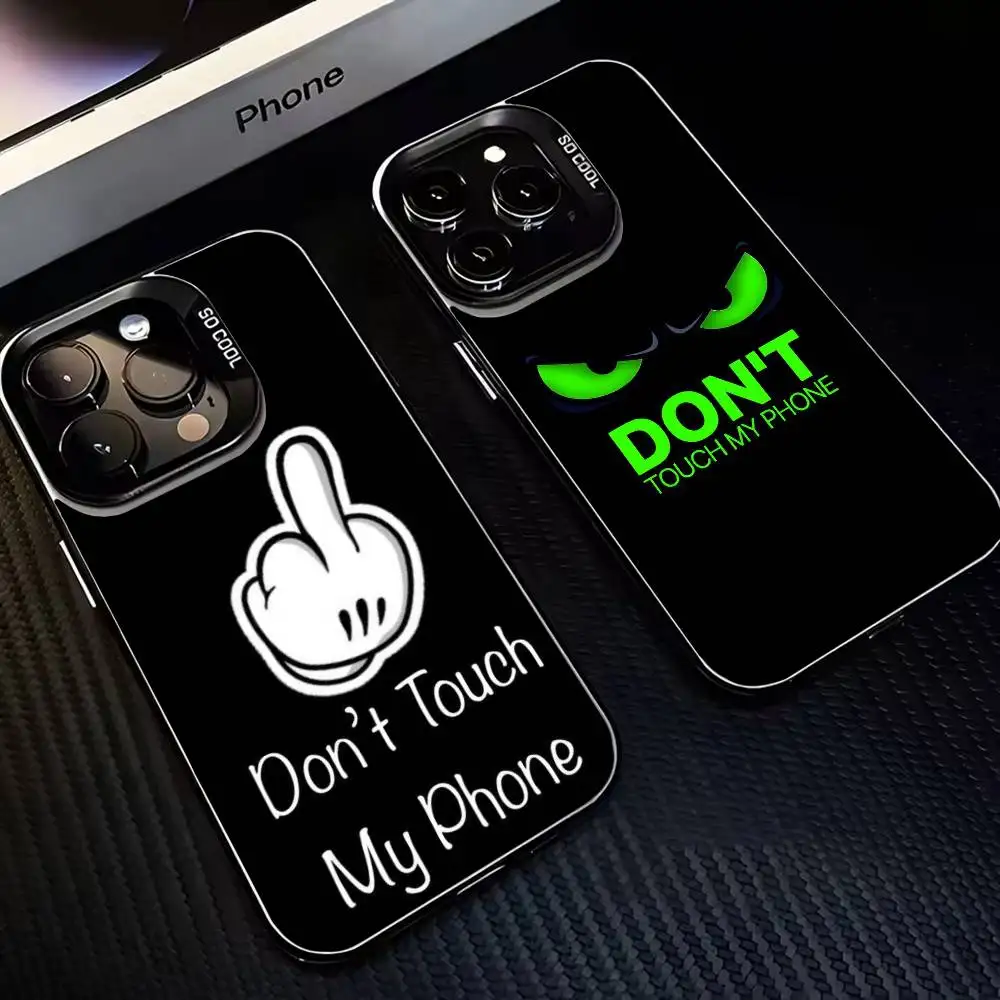 

Do not touch ins Phone Case For iPhone17,16,15,14,13,12,11 Plus,Pro Max Black Matte Shockproof Cover