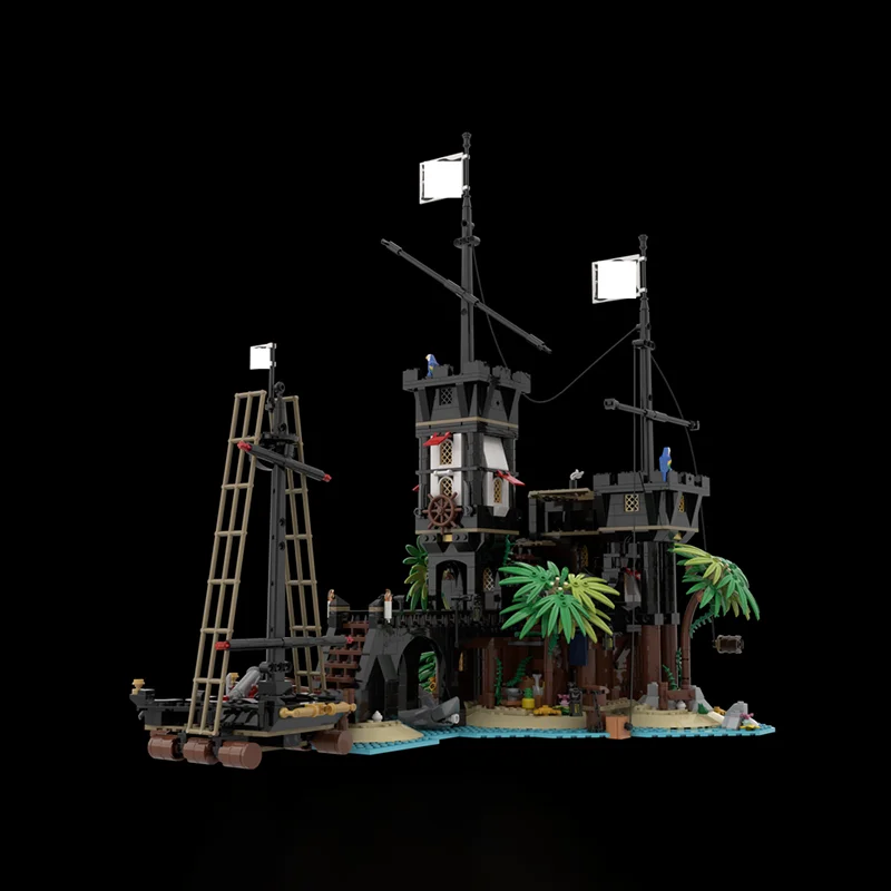Pirate in the Bay of Swordfish Moc Building Bricks Pirate Fortress Model Technology Modular Blocks Gifts Toys DIY Sets Assembly