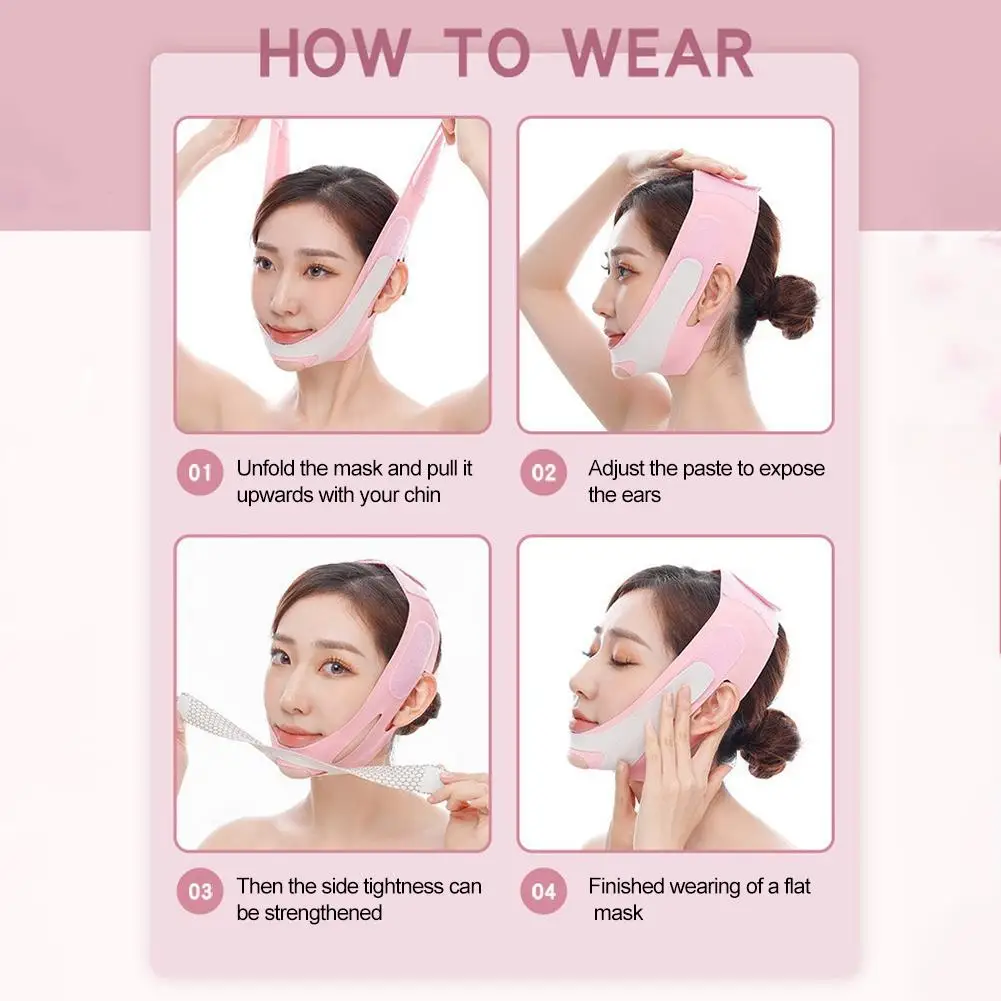 V المشكل الوجه التخسيس ضمادة رفع تشديد تقليل الذقن المزدوجة التخسيس المضادة للتجاعيد مكافحة ترهل حزام شد الوجه حزام #6