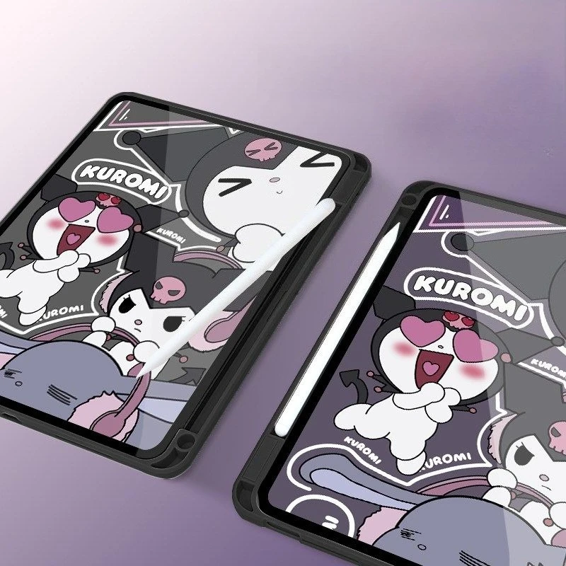 For iPad A16 11th 2025 Air7 11in Pro 21 9th 10.2in Tablet case 10th Gen Air4 5 10.9in Cartoon Kuromi case Mini7 6 8.3in Cover