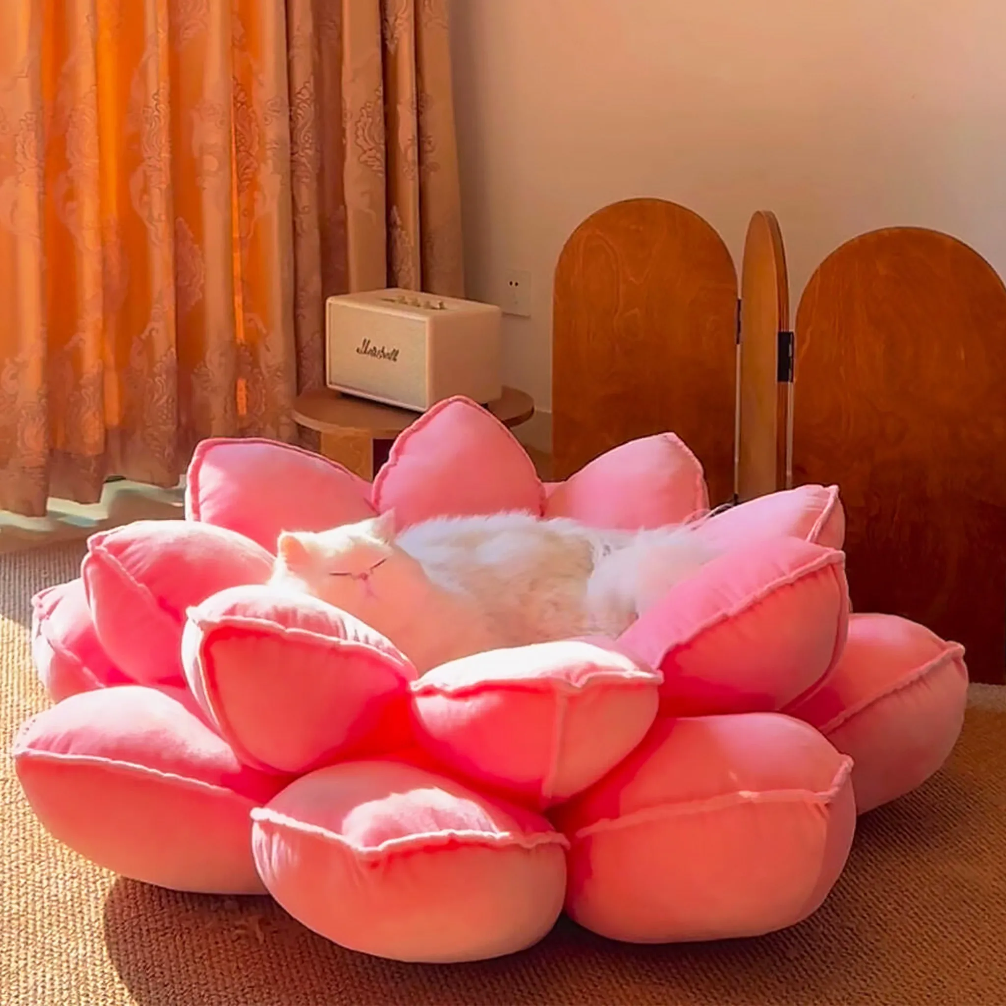 

Лежанка-диван для кошек TT Lotus, зимняя утепленная лежанка для кошек и собак, большая, средняя, маленькая, плюшевая лежанка для животных, спальный коврик.