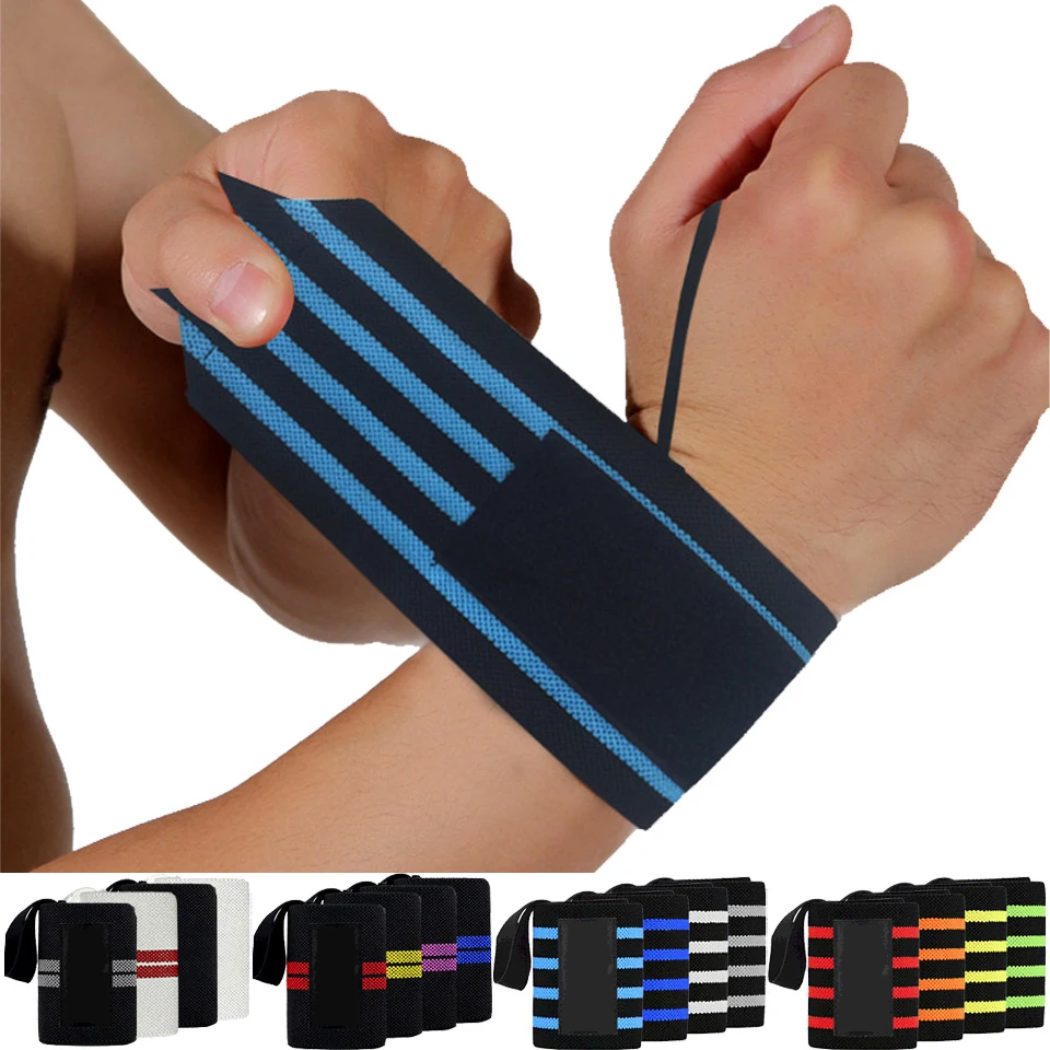 1Pair Hand Support Wrist Wrap Weight Lifting Fitness Padded Thumb Brace Strap Power Bar Wristband Gym Cross Training Men Women