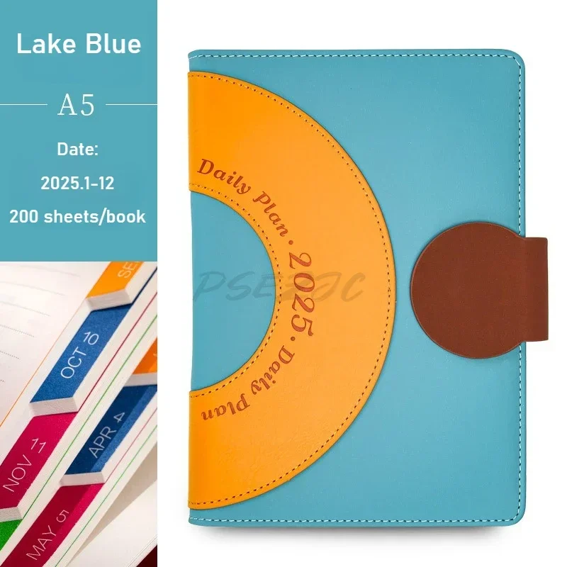 2025 Schedule Week's Plan Year's Efficiency Manual 365 Day Office Work Notebook Calendar Book Available in Multiple Colors