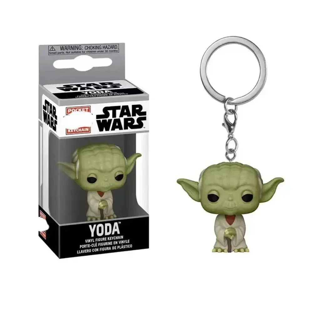 New Funko Keychain Backpack Accessories Pendant Star Wars Obi Wan Kenobi Children's Baby Yoda and Cup Boba Fett Mandalo