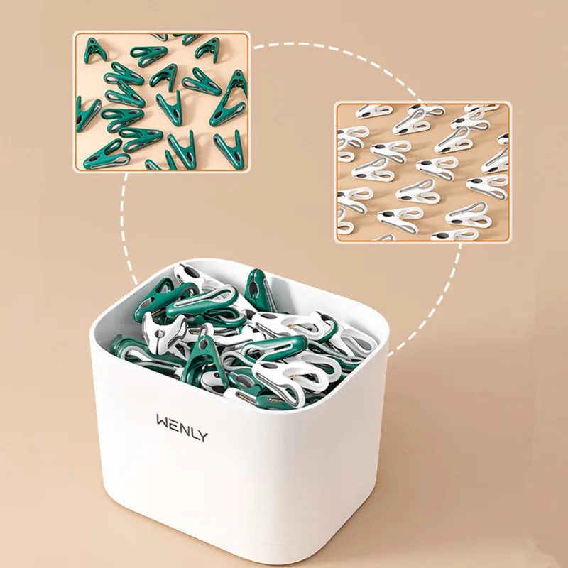 24/36 Pcs/Box Clothespins Clothespegs Dry Sheet Clothespin Home Quilt Hanger Fixed Windproof Clips Clothes Quilt Storage Clips