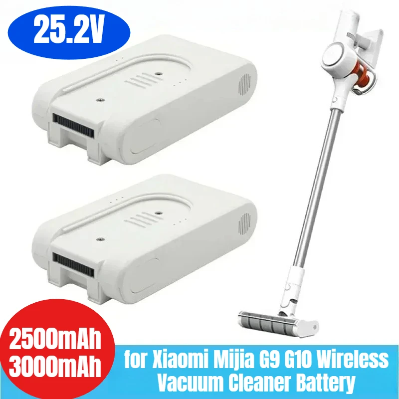 

NEW 25.2V Rechargeable Lithium Ion Battery Pack 3000mAh for Xiaomi Mijia G9 G10 Wireless Vacuum Cleaner Battery