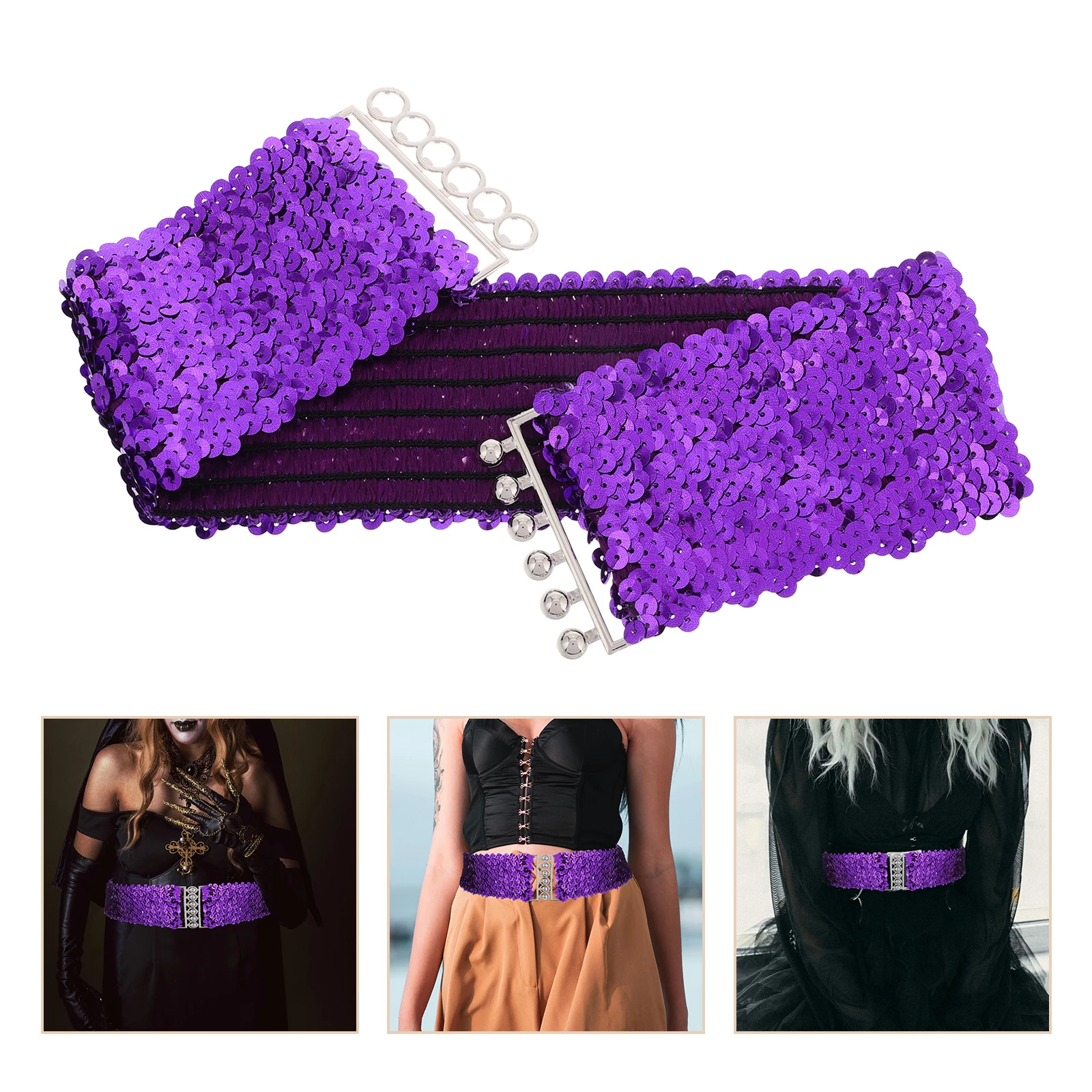 

Sequin Waist Belt for Women Shiny Dance Accessories Elastic Bridal Belt Formal Dress Belts Vintage Ladies Belts Jeans