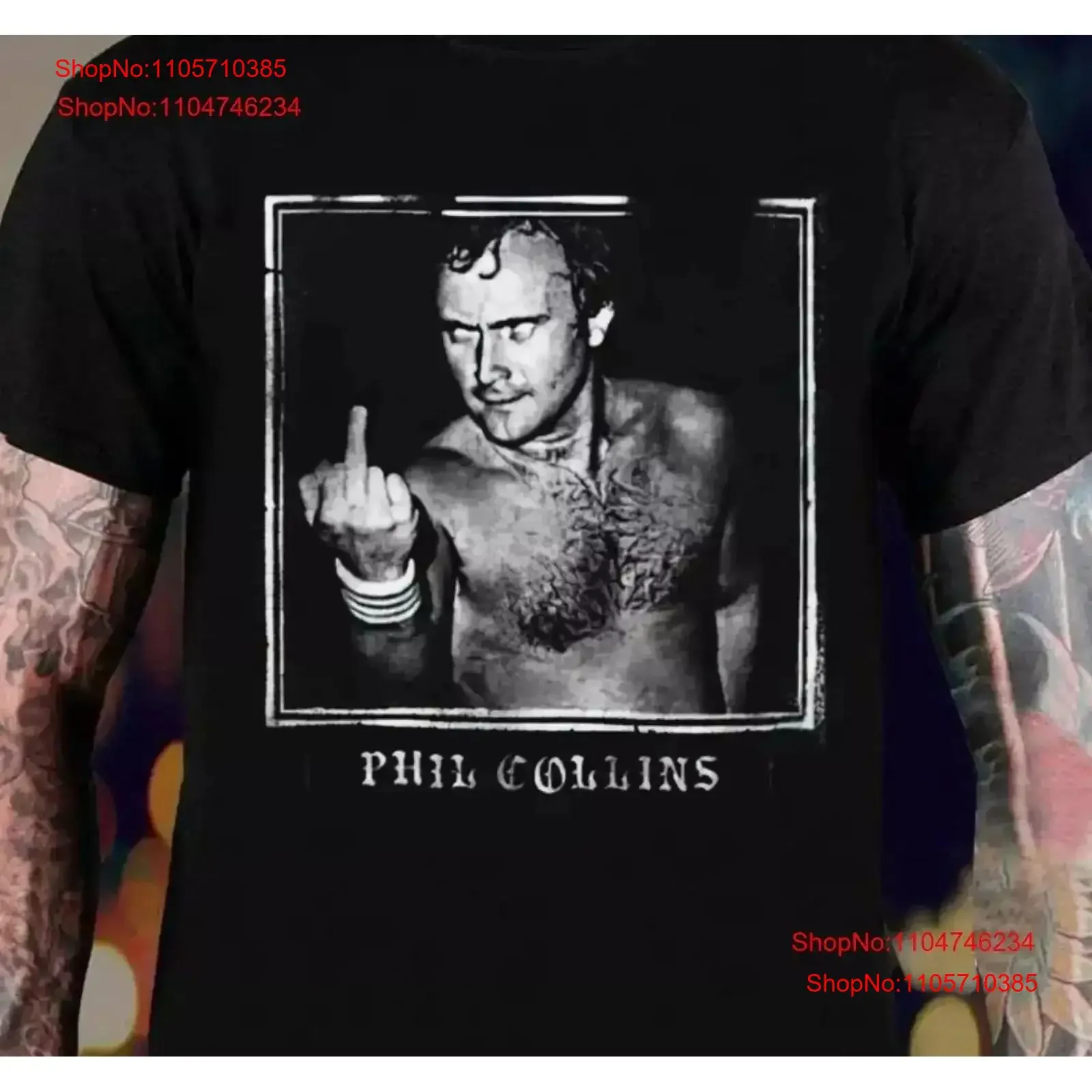 Vtg Phil Collins For Fans Black All Size Cotton T Shirt vintage Washed Versatile Soft Comfortable Top Everyday Wear vintage