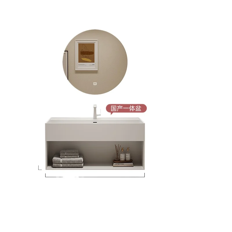 Skin feeling integrated square basin washbasin toilet small apartment hand washbasin custom bathroom cabinet