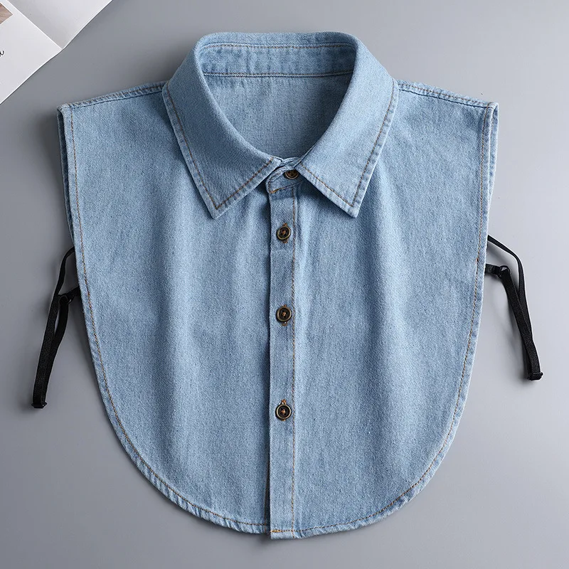 Women's Korean Style Denim Fake Collar, Simple Spring Autumn Winter Accessory for Hoodies and Sweaters