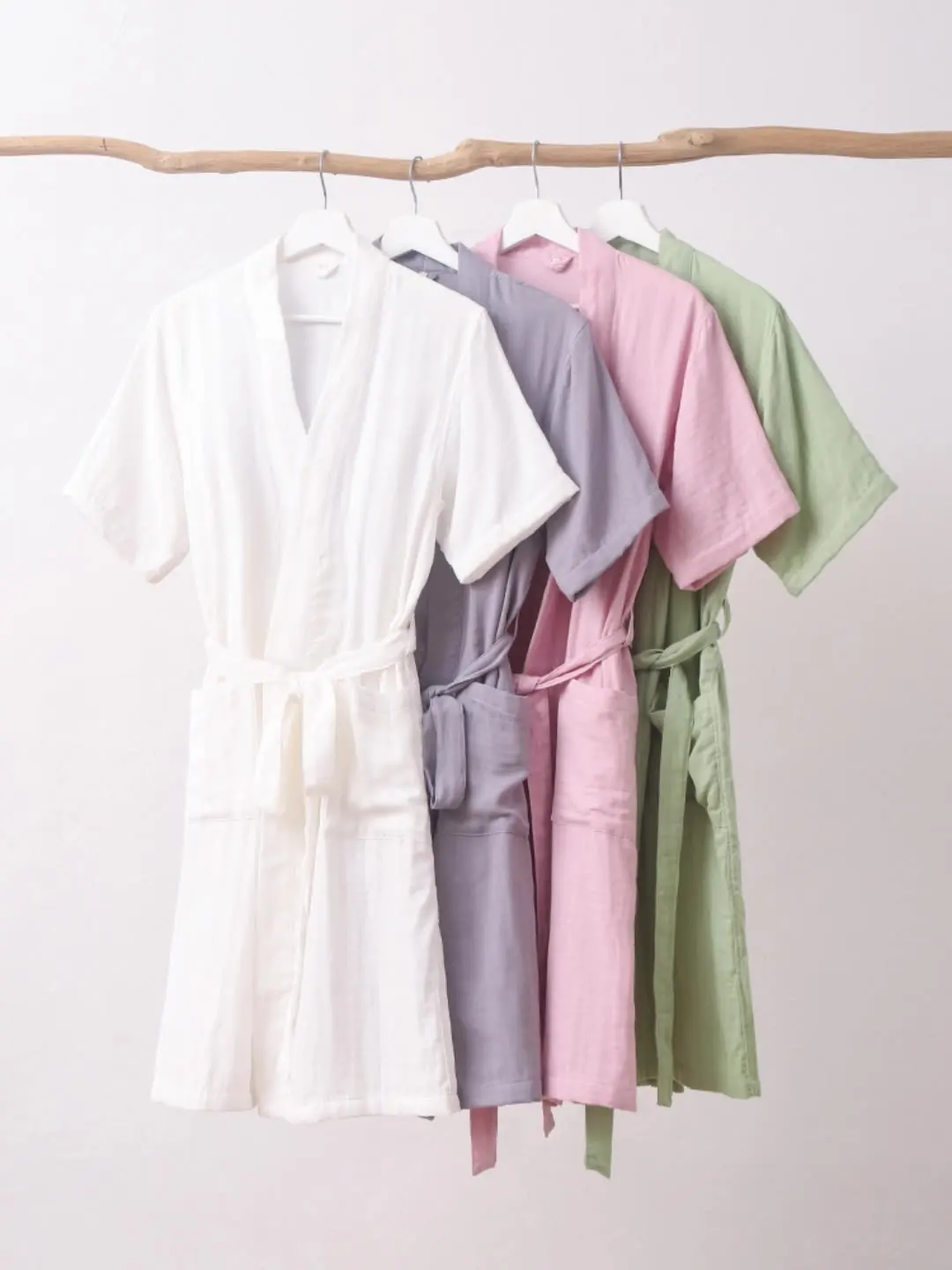 

Pure Cotton Class A Three-layer Gauze Bathrobe Nightgown, Home Clothing Water Absorption Skin Friendly Soft Couple Beauty Salon