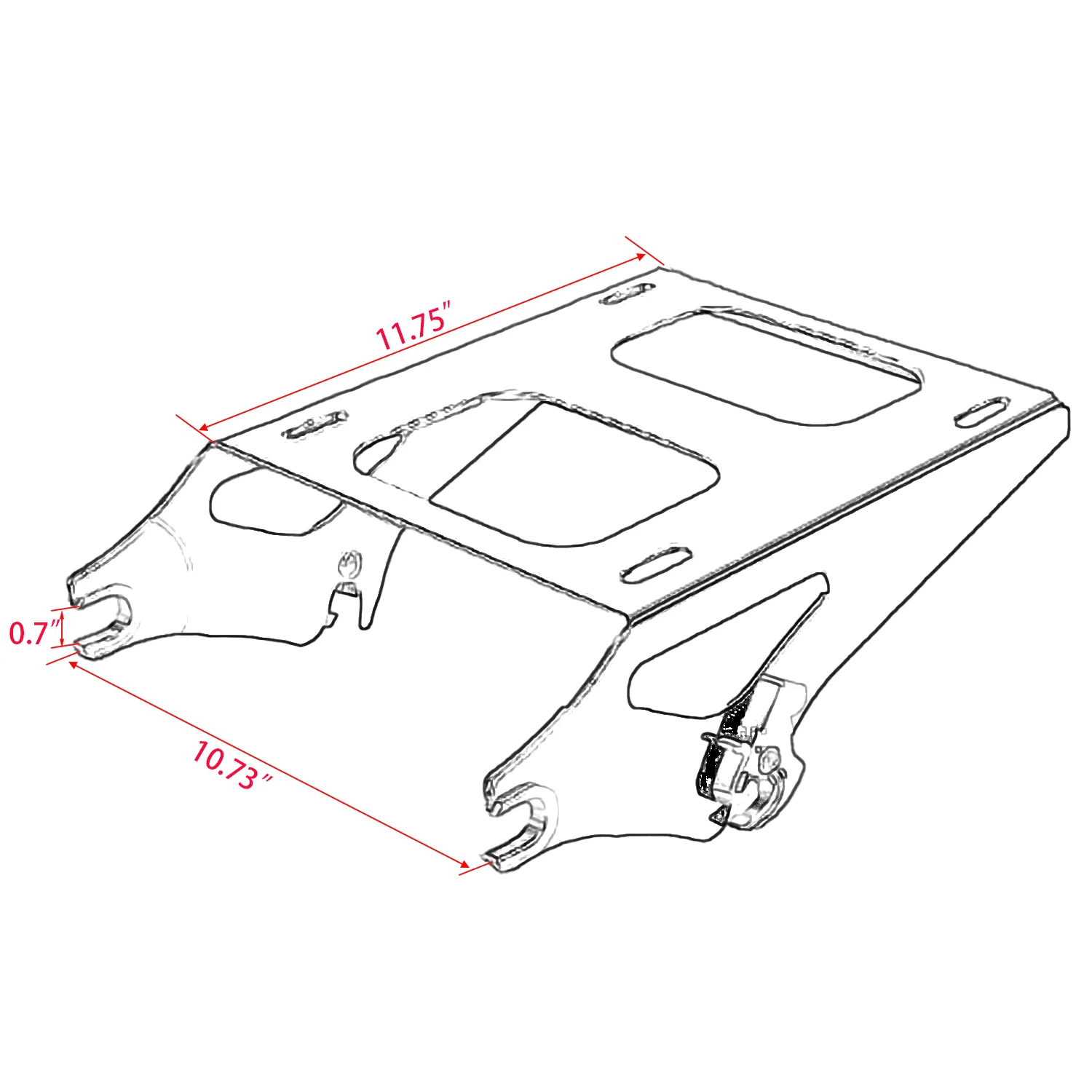 Detachable Two Up Tour Pak Pack Mounting Luggage Rack Fit Harley Touring Electra Glide Road King Street Glide Road Glide 2014+