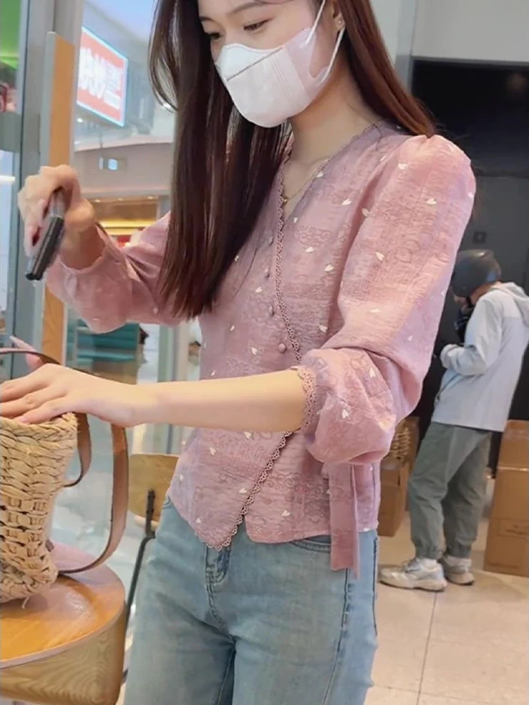 

Ele Autumn irt Женский модный легкий роскошный антивозрастной топ Quali из полиэстера Длинный све круглый Ne