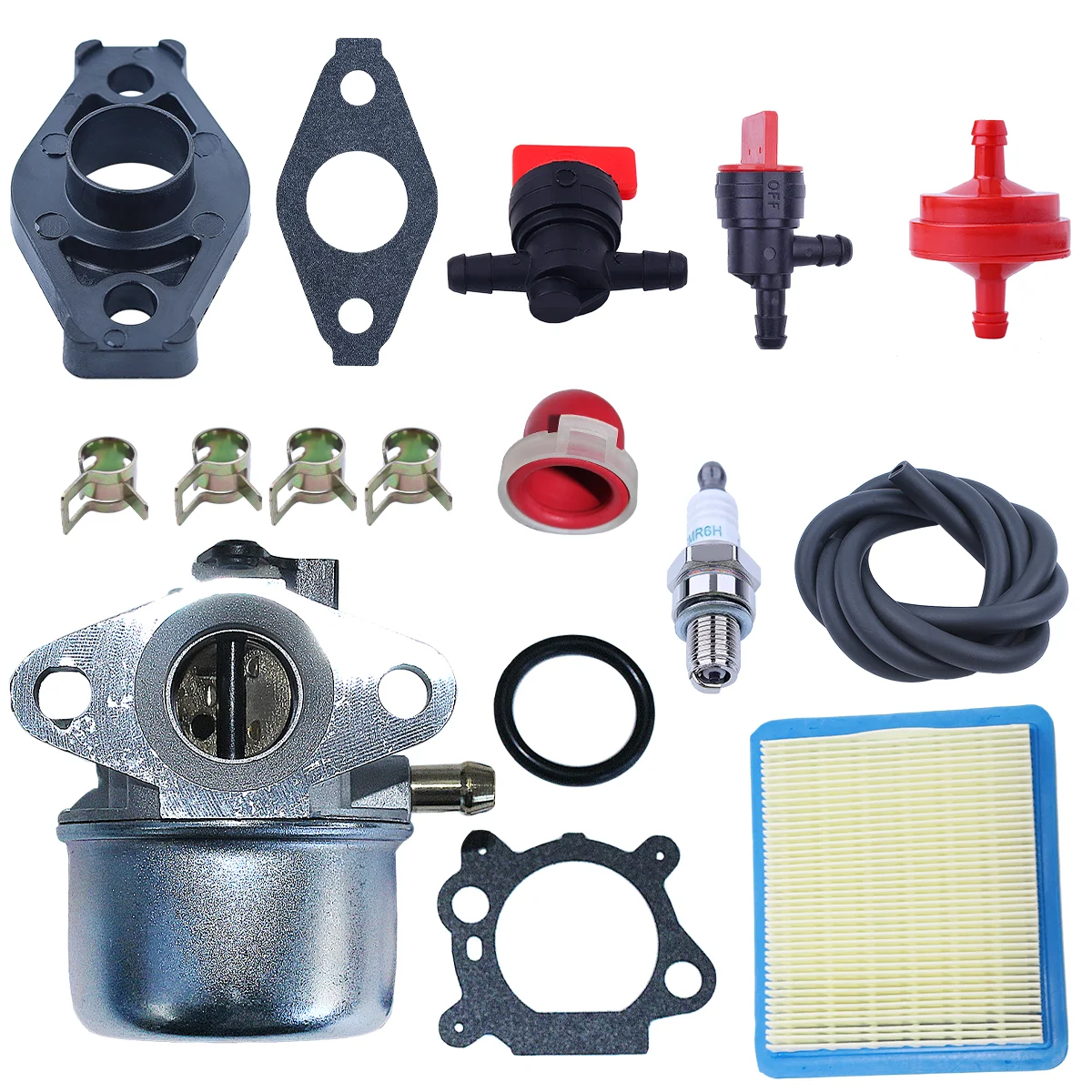 Kit di messa a punto del filtro dell'aria del carburatore per 498254 798170 498170 497347 498966   Motore 6.25 6.75HP Push Mower 675 190cc con candela