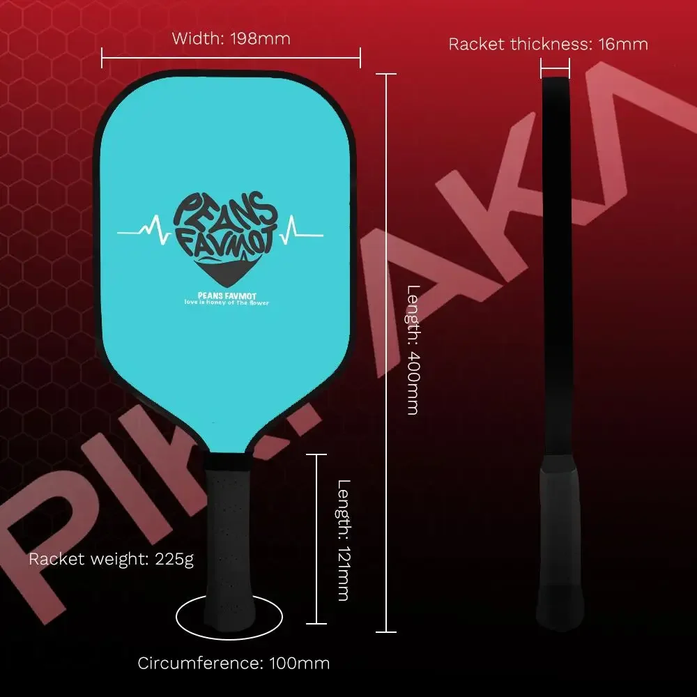 

Pickleball Paddle T700 Carbon Fiber Paddle Set Thermoformed 16MM Honeycomb Core with Bag and Grip Tape Creative Love Letters