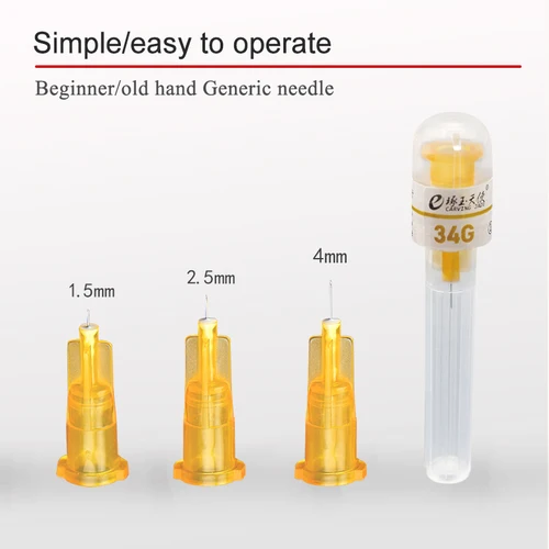 Imagen 2 del producto Aguja pequeña desechable 34G, 1,5/2,5/4mm, uso cosmético no indoloro, aguja de mano, aguja para mosquitos ultrafina