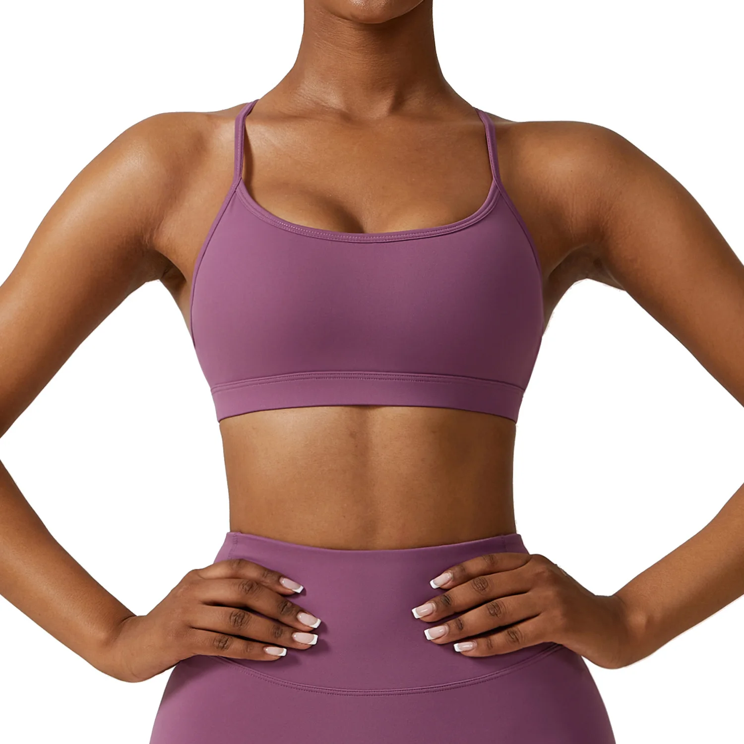 

Maxdutti Strap Back Fitness Yoga Suit For Outdoor Wear Running Yoga Bra Bare Sensing Quick Drying Sports Bra