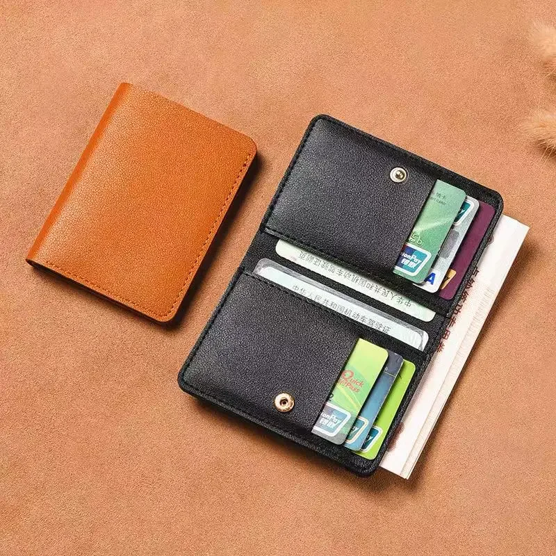 Credit Card Bag Two Fold Buckle Small Wallet Men Portable Bank Card Driver\'s License Two in One Ultra Light Thin Card Bag Wallet