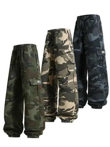 Pantaloni da jogging mimetici da uomo Pantaloni cargo militari Pantaloni mimetici casual affusolati legati