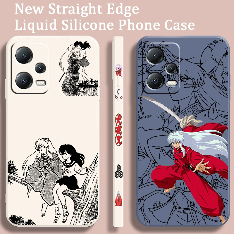 Inuyasha Anime Art Popular Liquid Left Rope For Xiaomi Redmi Note 13 12 12S 12R 11 11T 11S 10 10S Pro Plus 5G TPU Phone Case