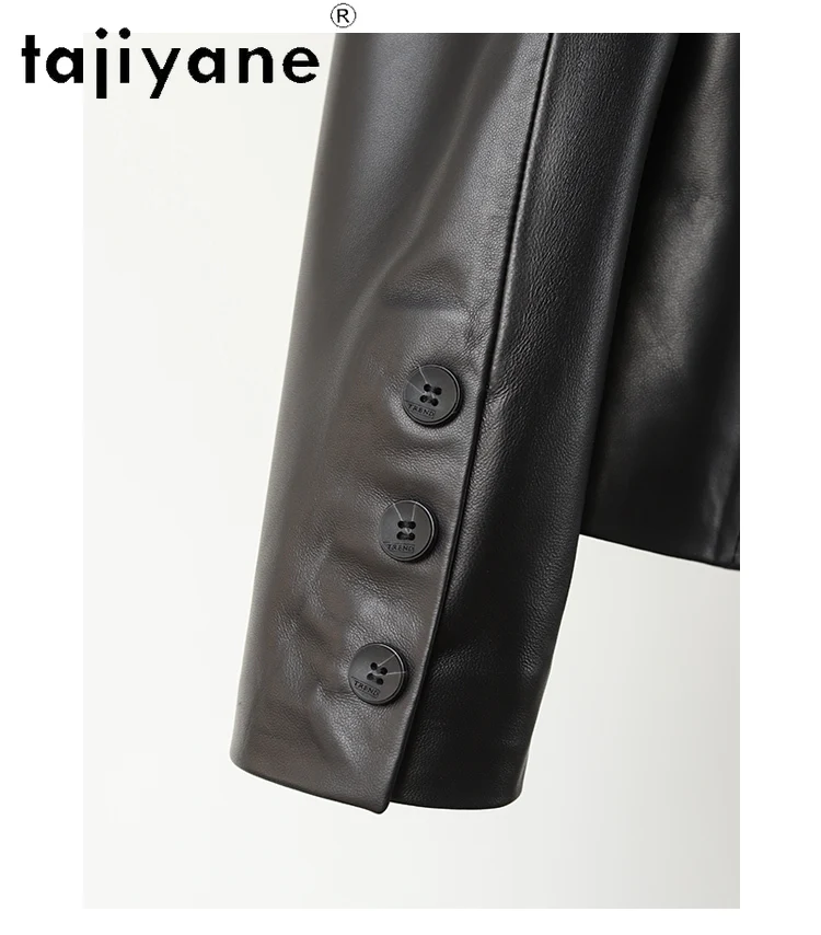 Tajiyane High-End-Mantel aus echtem Schaffell, Damenbekleidung, 2023, Frühling und Herbst, kurze einreihige Echtlederjacke für Damen