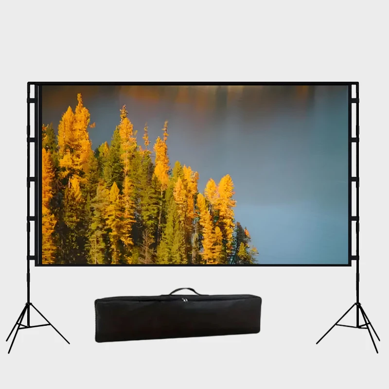 

A must-have for outdoor camping parties, the double triangular bracket projection screen is easy to install and convenient to ca