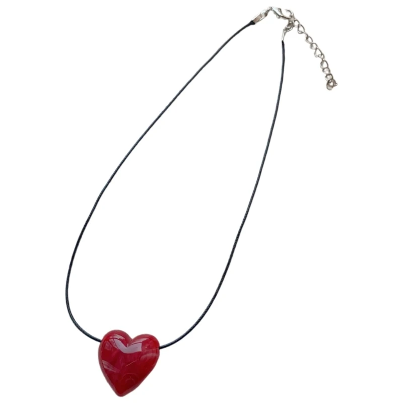 Large Love Heart Pendant Necklace with Adjustable Chain for Fashion forward Individuals 066C