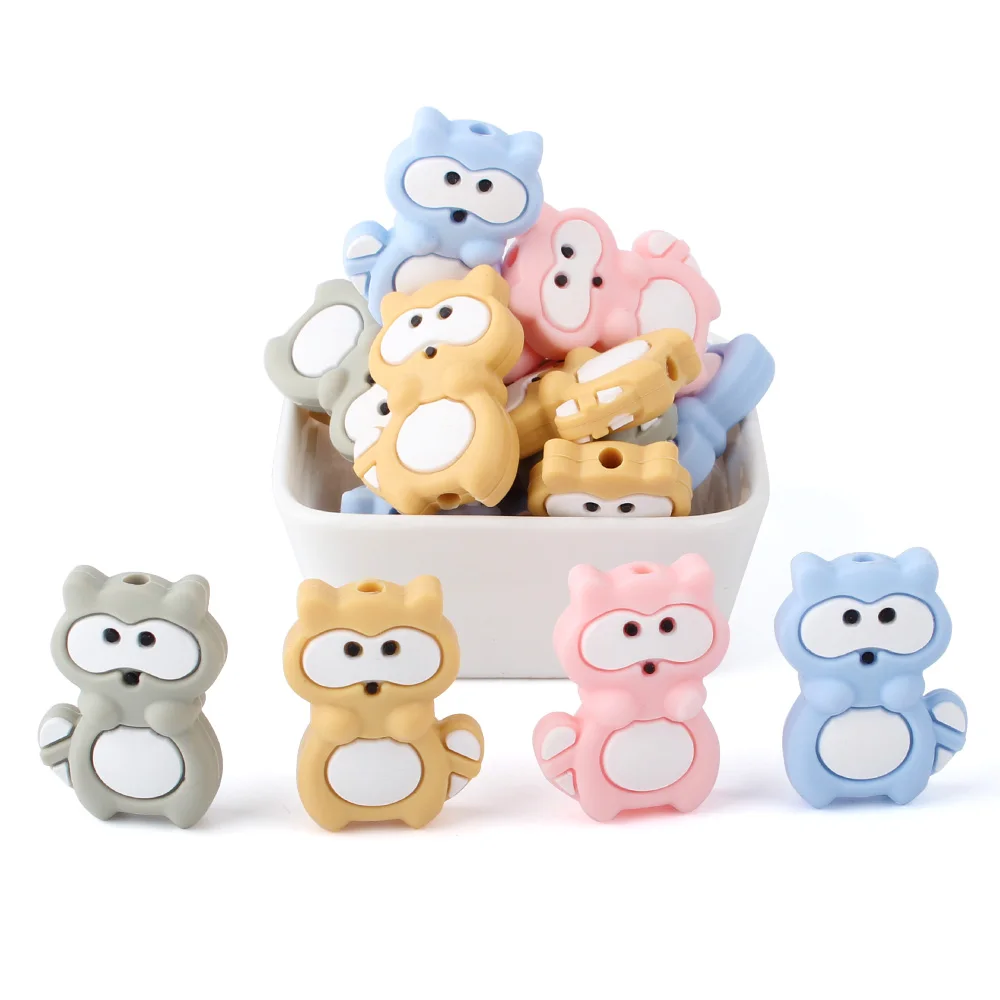 5/20/50Pcs Animal Silicone Beads Unicorns Koala Kitten BPA Free Baby Teething Toys Pacifier Chain Bracelets Baby Accessories